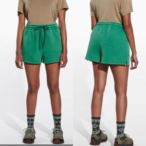 Merrell Scout Sweat Shorts Green Fleece Gorpcore Size Small Organic Cotton Loose